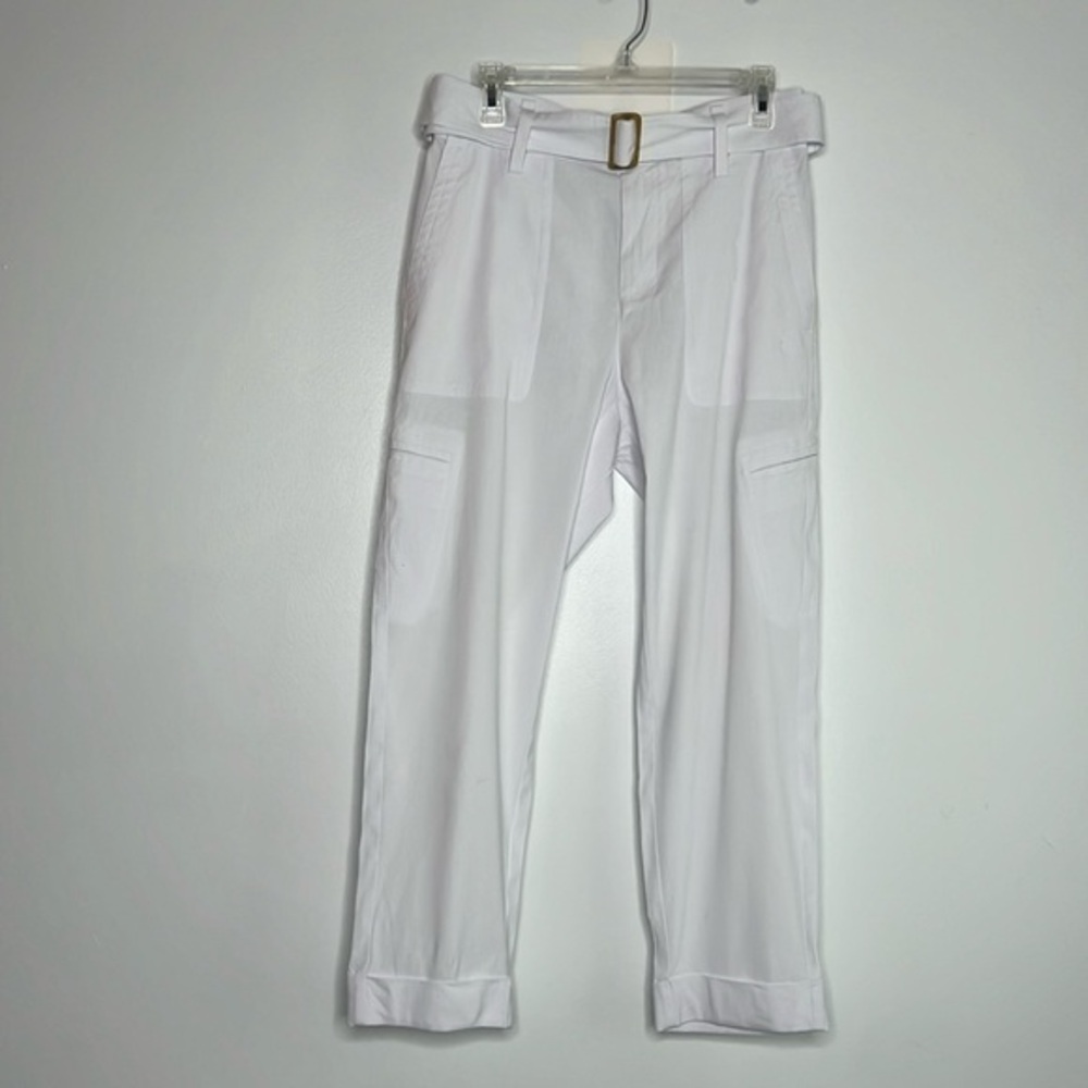 Vince white high waist tapered cargo pants size medium
